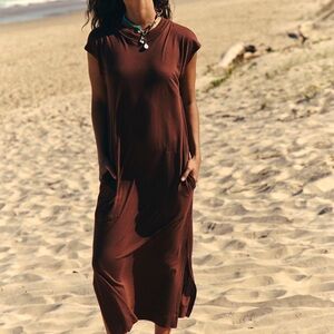 Free People All Day Long Midi T-Shirt Dress